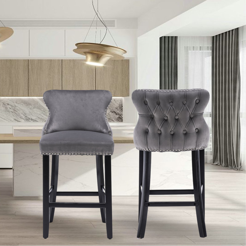 Jeena Upholstered Counter Stool, Gray