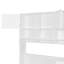 Lit simple avec tête de lit éclairée, bureau, armoire de rangement et armoire-851253257