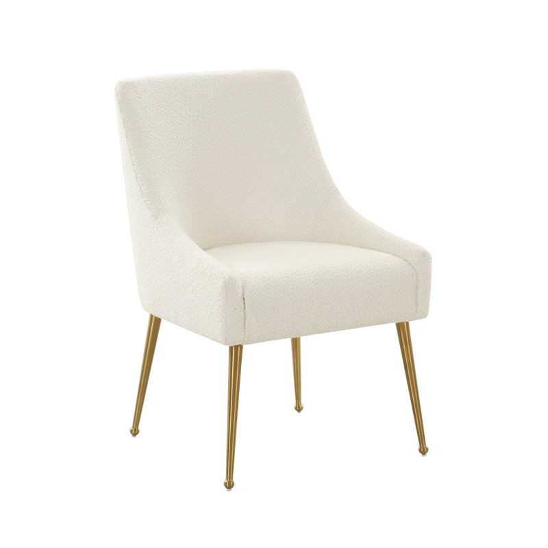 47cm H Boucle Upholstered Side Chair in Cream
