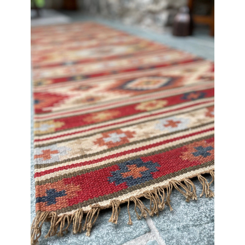 Siglinde Striped Wool Hand Woven Area Rug, Rectangle 180 x 270cm