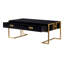 Modern Black Rectangular Coffee Table With 4 Drawers And Gold Base In 47.3"-2089908261