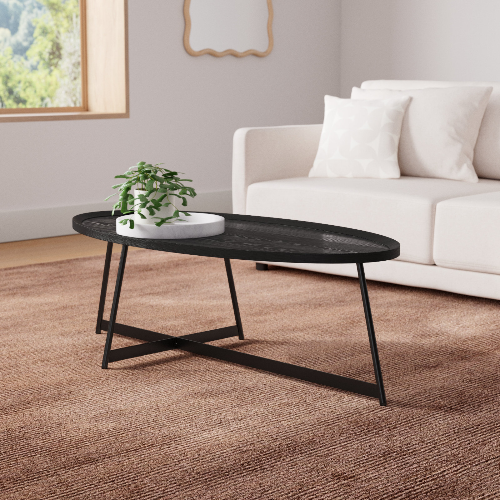 Xavier Single Coffee Table, Black Ash