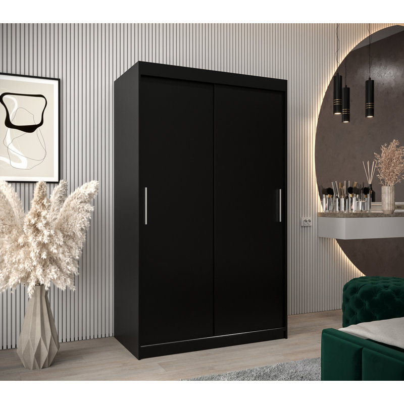 Lindfield 2 Door Manufactured Wood Wardrobe, Black Matt