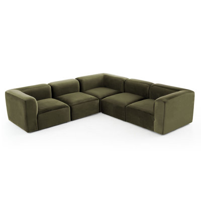 Canapé modulaire 101 pièces 5 pièces 101 po, velours performance, sièges profonds, 5 places