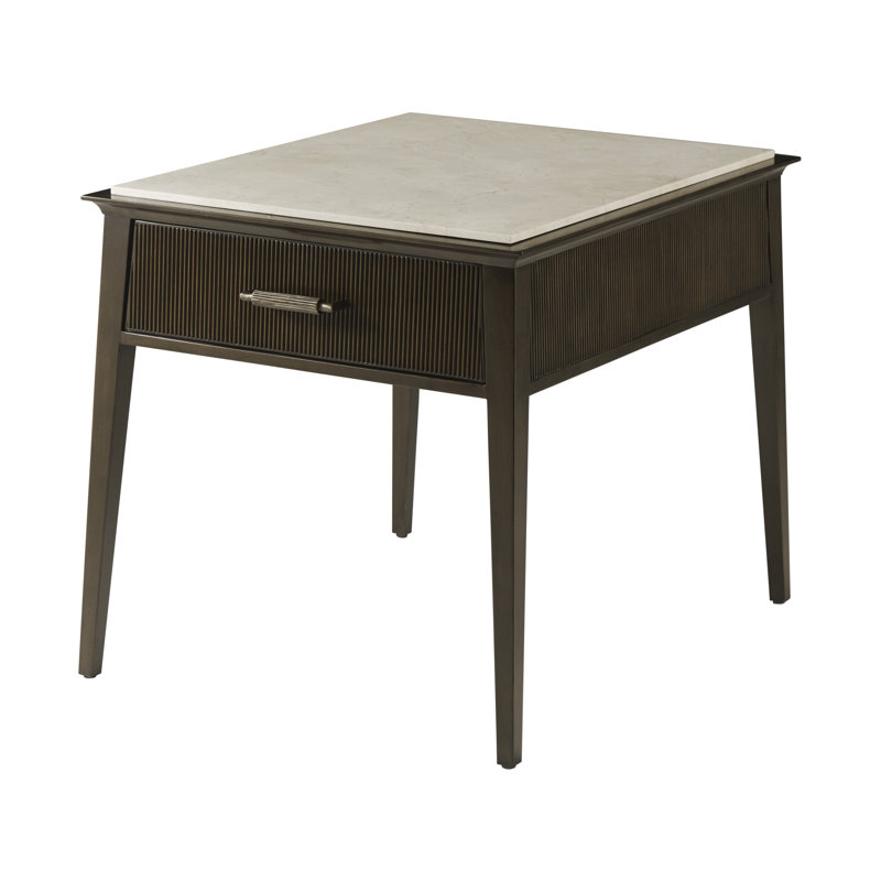 Lido Marble Top End Table with Storage