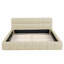 Grand lit plateforme tapissier avec tissu épais et lit au sol avec structure solide-406097352
