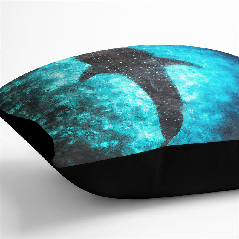 Whale Shark Scatter Cushion, 40cm H x 40cm W x 15cm D, Black