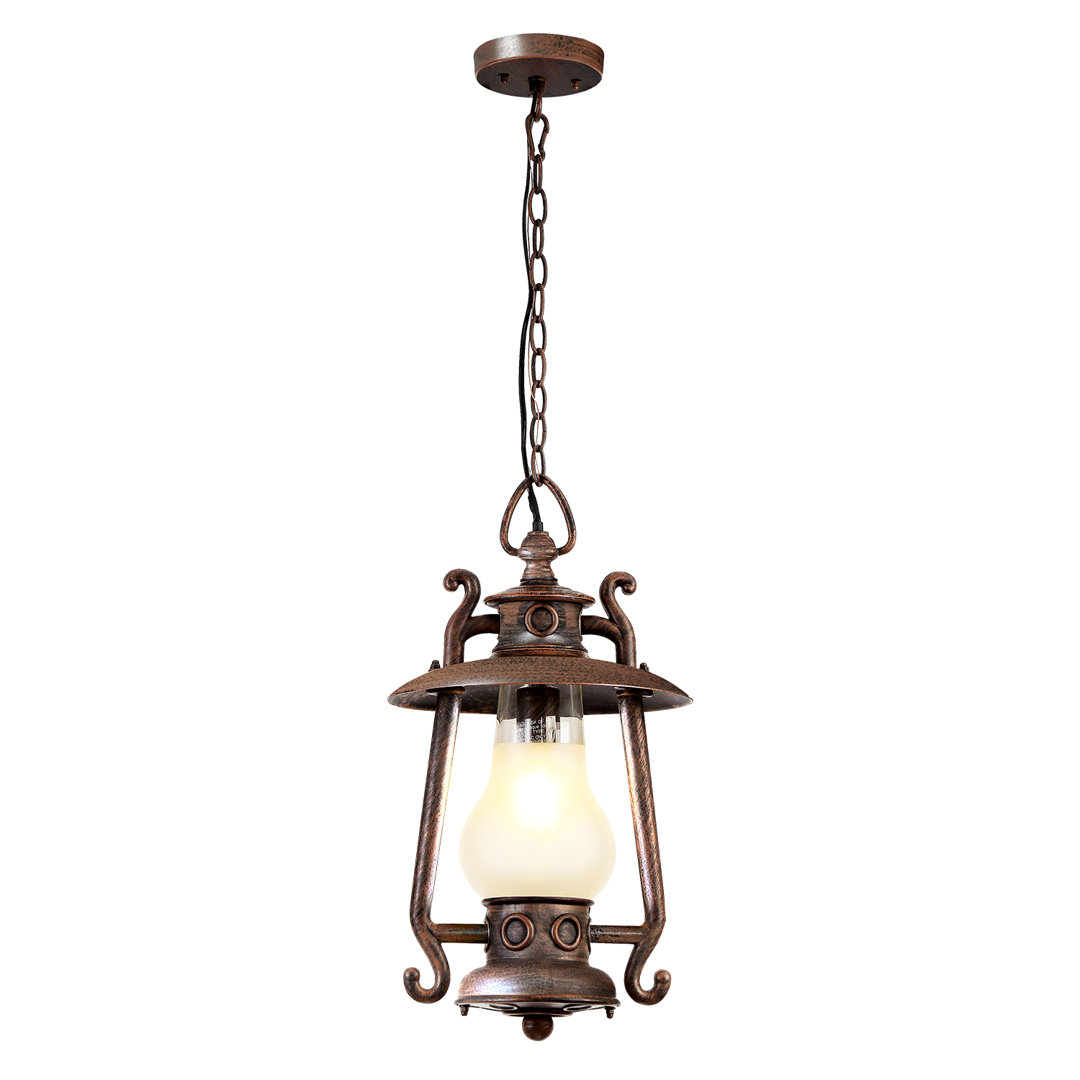 Rosalie Black 1 - Bulb 20.5 H Outdoor Adjustable Hanging Lantern Fleur De Lis Living