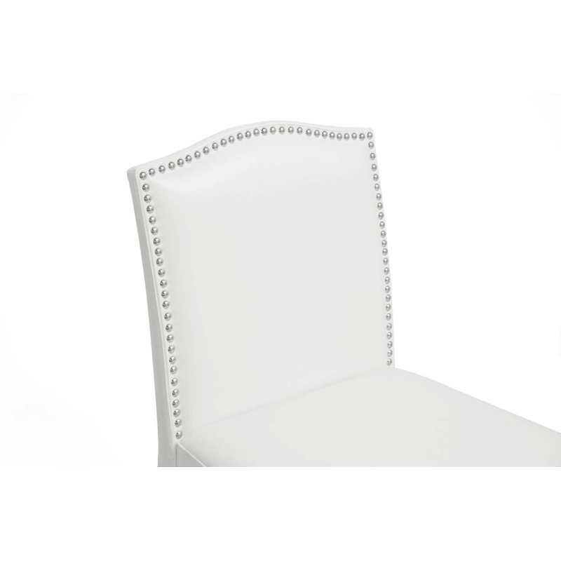 Upholstered Counter Stool with Solid Wood Frame, White
