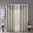 Printed Heathered Blackout Grommet Top Curtain Panel-102559855-102559861