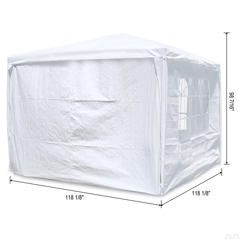 10'X10' Party Tent Outdoor Heavy Duty Gazebo Wedding Canopy + 4 Removable Walls, White