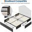 Structure de lit plateforme avec 3 tiroirs de rangement, structure de lit tapissier en tissu, têtes de lit personnalisables, aucun sommier tapissier, silencieux, assemblage facile, gris foncé-742811404