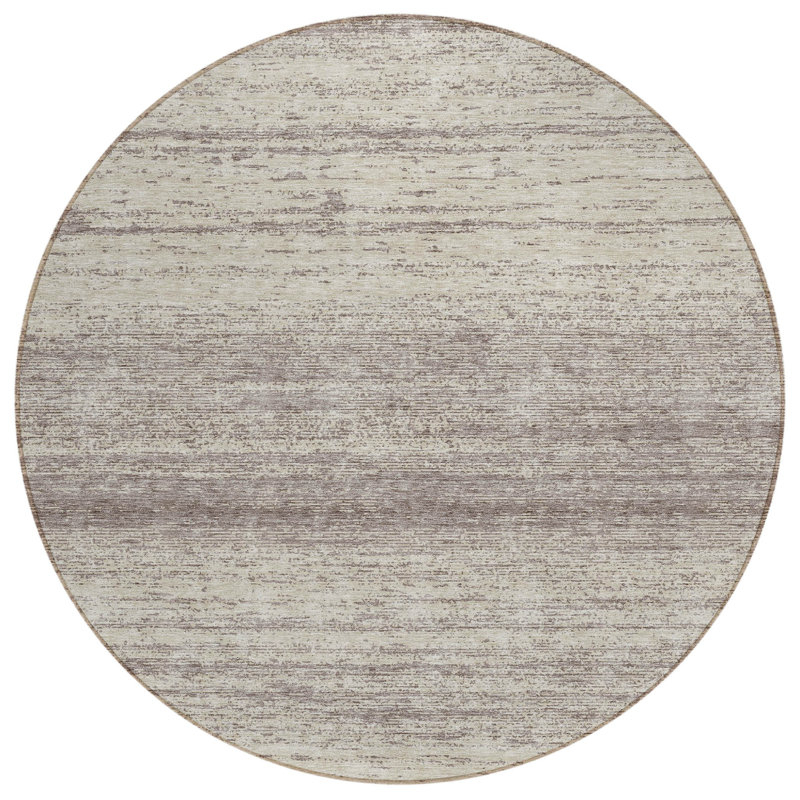 Tapis extérieur lavable à rayures 8 po Taupe and Beige