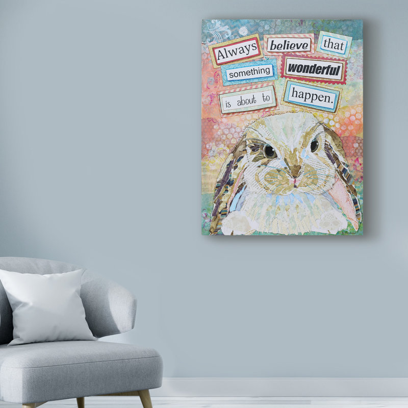 « e lapin », reproduction d’impression sur toile tendue, H 32 po x l 24 po x P 2 po
