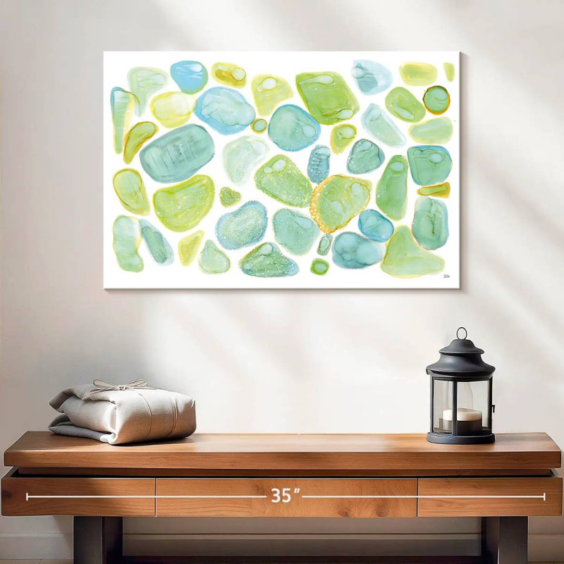 Abstrait de verre de mer Avery, H 16 po x l 24 po
