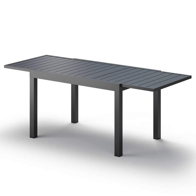 Table de salle à manger de 48 à 79 po en aluminium extensible pour 4 à 8 personnes, Gris