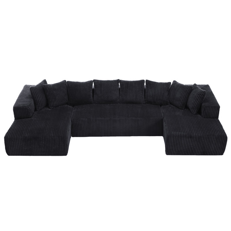 130" W Modular U-Shaped Sofa, With No Assembly Required Sofa, With Reversible Design And Freely Configurable Layout