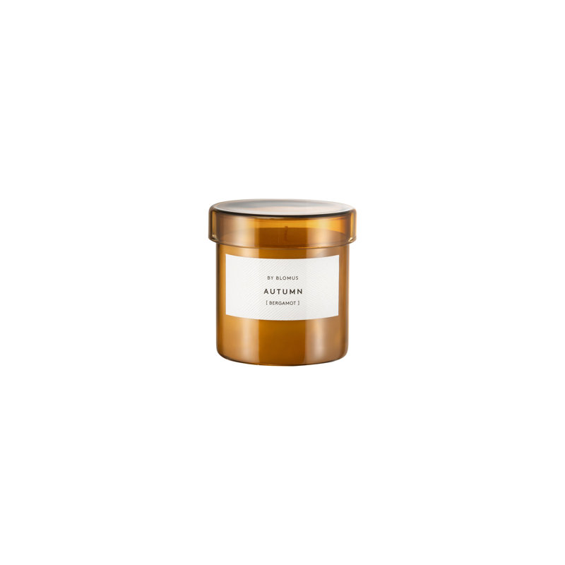 Large Tan Bergamot Scented Soy Candle with Lid