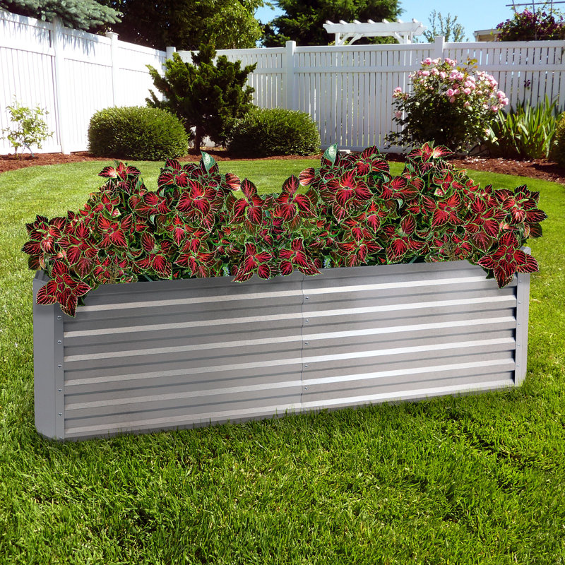 Adisri Galvalume Steel Raised Garden Bed - 6 ft x 3 ft - Silver, Silver
