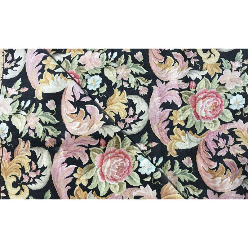 Savonnerie Wool Floral Area Rug