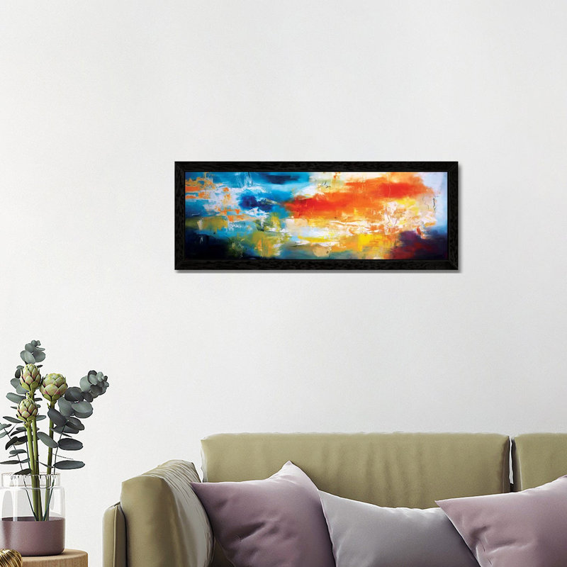 Duality by Andrada Anghel - Panoramic Painting on Canvas, 152.4 cm H x 50.8 cm W, Black Framed