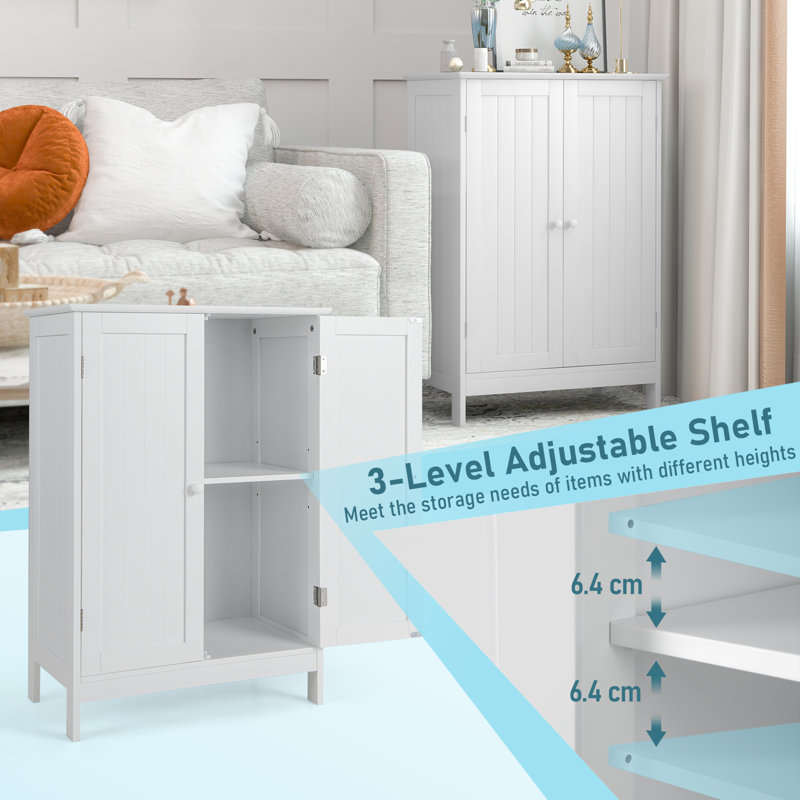 Amielle Freestanding Bathroom Cabinet, White