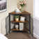 Kempst Corner End Table Shelf, 3-Tier Display Shelves with Protection Door, Metal Frame Storage Cabinet Org