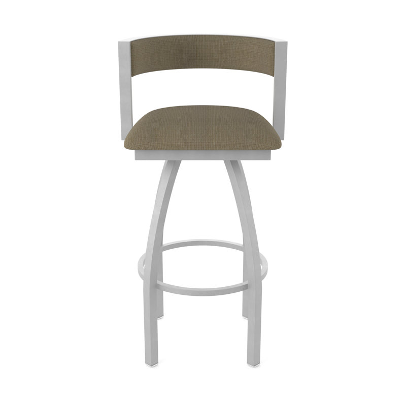 Tabouret Artémis, Nickel anodisé, Tabouret de bar (siège d'une hauteur de 36 po), Tissu liège graphique