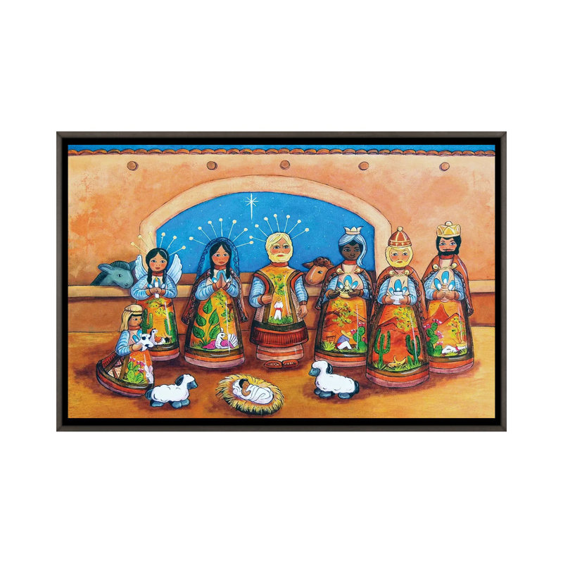 Reproduction d’art par bonbon Mayer-reproduction, Toile encadrée de bois rustique foncé, Pas de tapis
