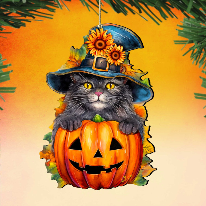 Ornements en forme de citrouille noire en forme de chat par Debrekht