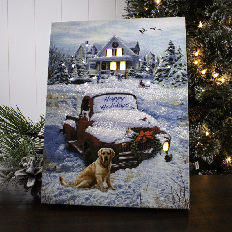 Joyeuses fêtes, toile de fond avec mini chevalet 8 x 6