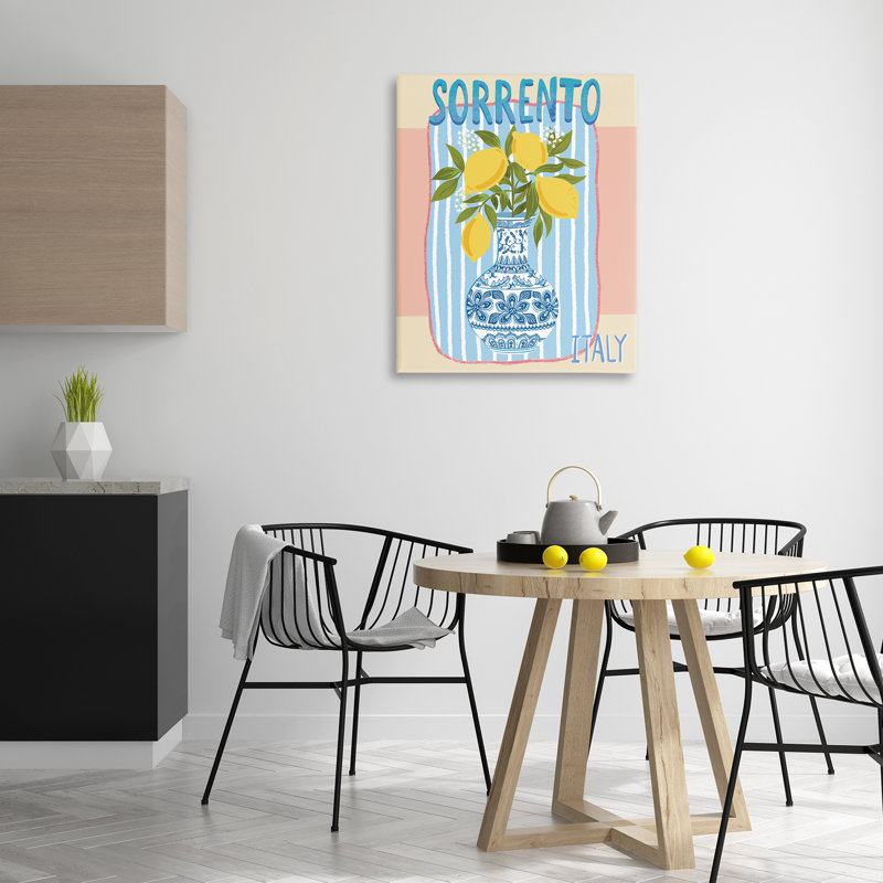  Art mural italien sur toile, citrons italiens, H 40 po x l 30 po