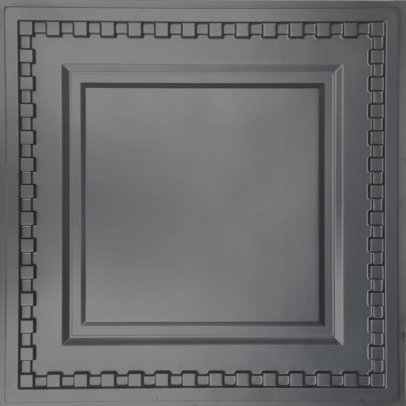 24'' L x 24'' W Coffered PVC Drop-In Ceiling Tile In Black