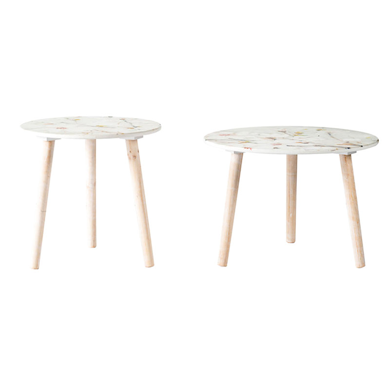 2 tables d'appoint Nature - Blanc