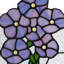Panneau de vitrail en verre coloré 10 "H Forget Me Not Flowers"