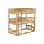 Lit superposé triple en bois d'hévéa, lit élégant de couleur chêne blanc avec options amovibles-989625090