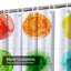 Rideau de douche bleu imperméable, rideaux de douche pour la salle de bain avec 12 crochets-129426996