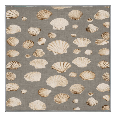 Washable Shell Treasury Coastal Area Rug