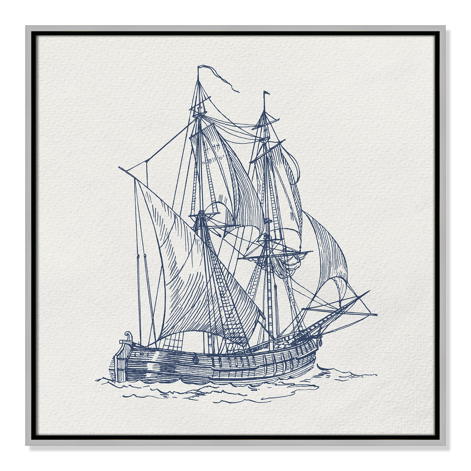 Into the Sea Collection "Into the Sea I" Print, Silver, 25.5" H x 25.5" W