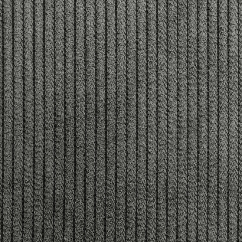 Chaise en velours côtelé gris avec rangement et 4 porte-gobelets en forme de L pour le salon, Gris, 5