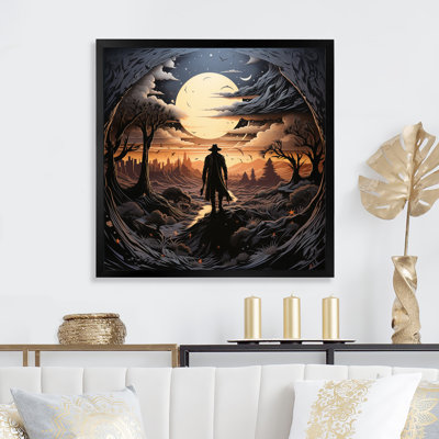 " Western Lone Outlaw Papercut I "