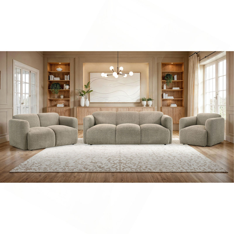 Causeuse Stewart confortable, Tissu brun