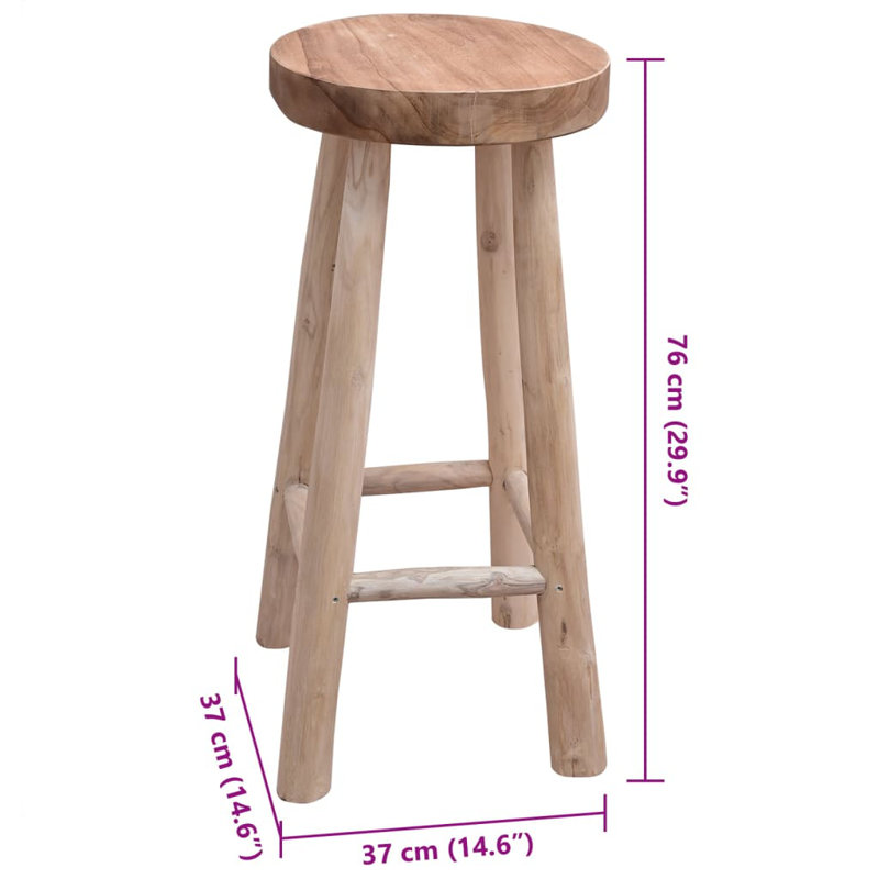 Solid Wood Counter Stool, Beige