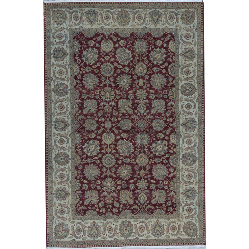 Shamas Oriental Area Rug in Red/Ivory/Green/Yellow