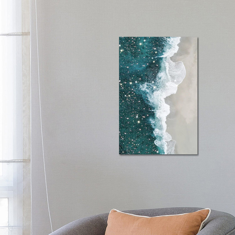 Glitter Aerial Beach - Wrapped Canvas Print, 66.04 cm H x 45.72 cm W