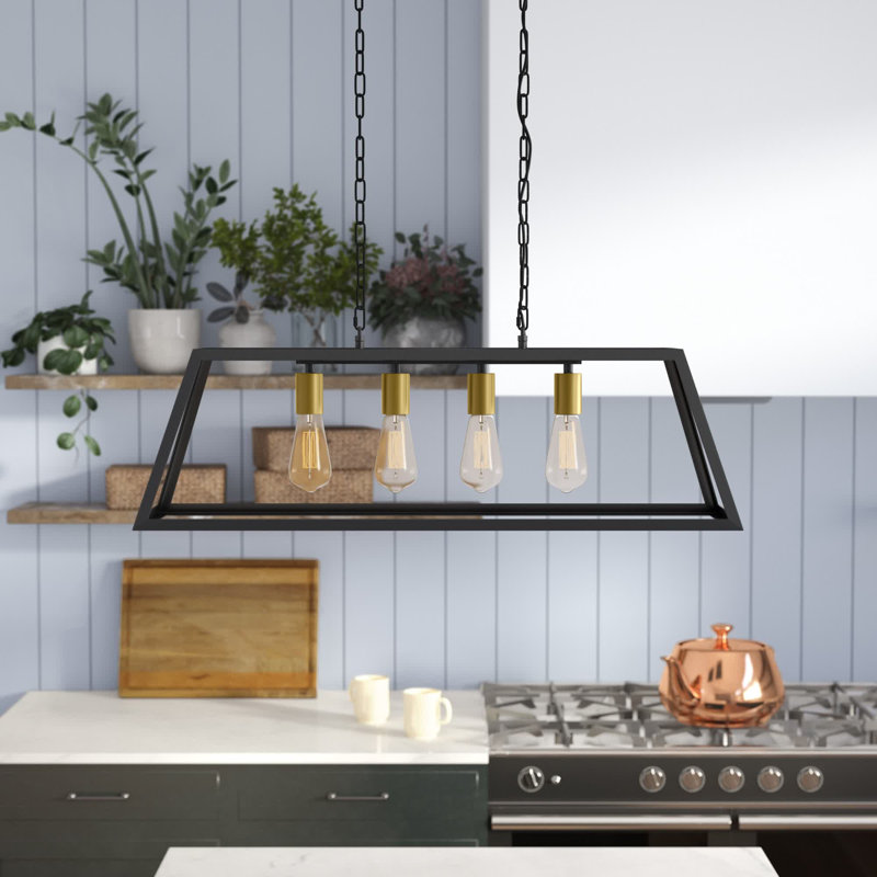 Barraza Linear Dimmable Pendant, Brass, 5 Lights
