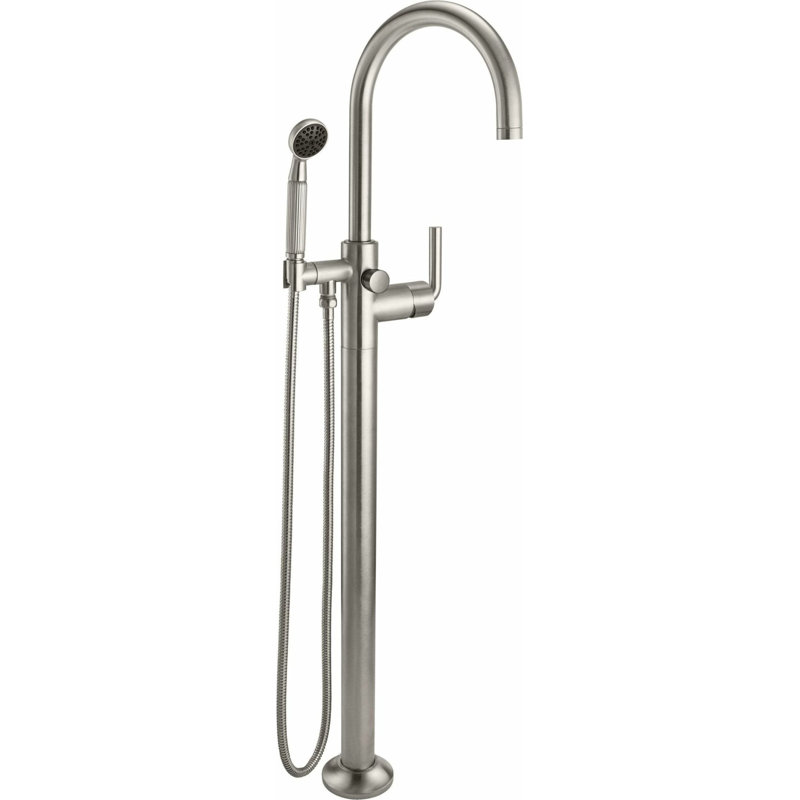 Descanso Tub Filler with Diverter, Lever Handle, Satin Nickel/Silver