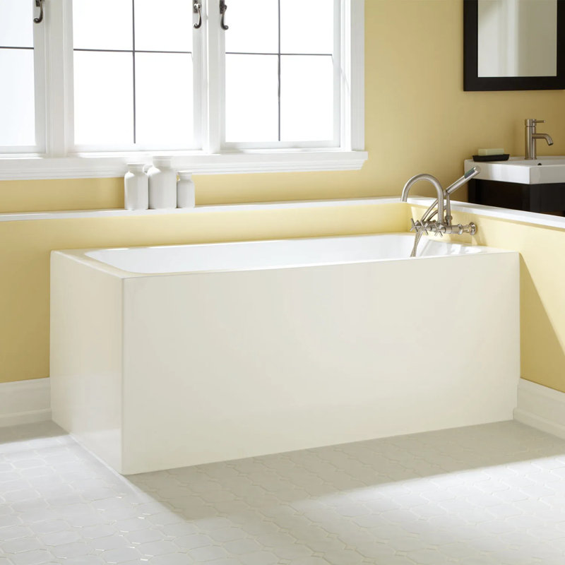 59" Aliyah Acrylic Freestanding Soaking Bathtub, Left