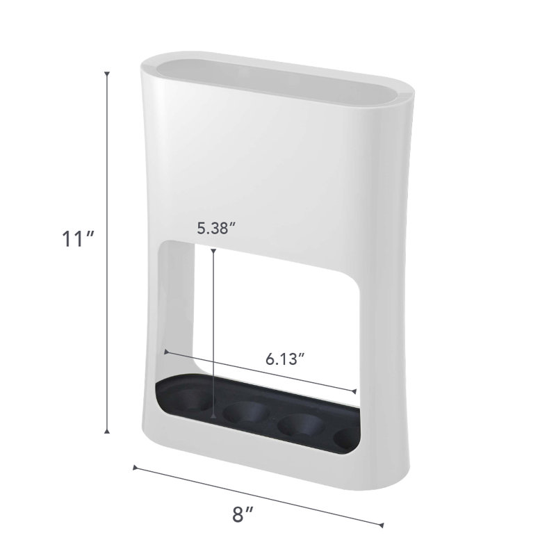 Oval Umbrella Stand, ABS Plastic, Can Hold up to 4 Umbrellas, White