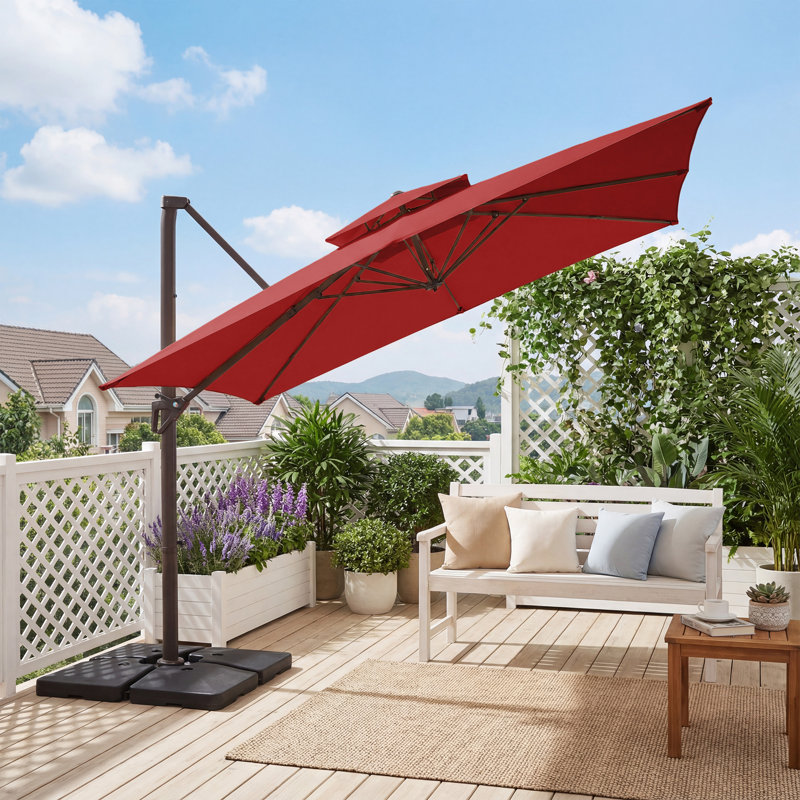 Parasol en porte-à-faux 9 pi, Rouge
